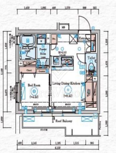 GENOVIA川崎Ⅴ (ジェノヴィア川崎Ⅴ)　404号室　間取り