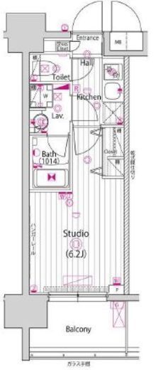 グランド・ガーラ川崎西口　1211号室　間取り