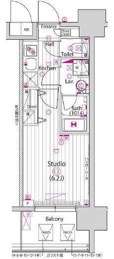 グランド・ガーラ川崎西口　706号室　間取り