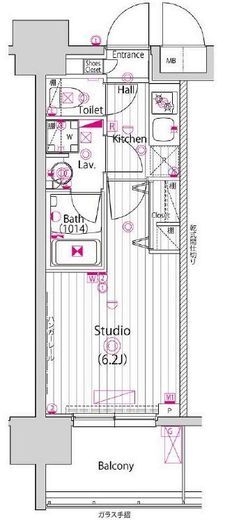 グランド・ガーラ川崎西口　1509号室　間取り