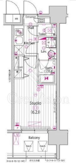 グランド・ガーラ川崎西口　1410号室　間取り