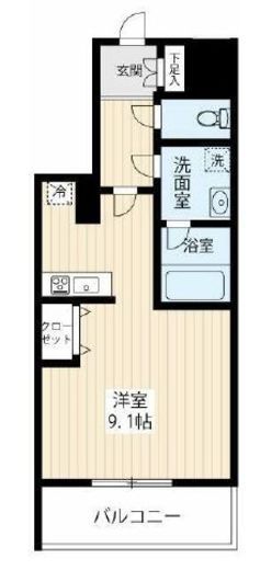 アルコバレーノ武蔵小杉Ⅱ　502号室　間取り