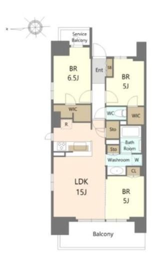 シティテラス川崎鈴木町グランドシーズンズ　1509号室　間取り