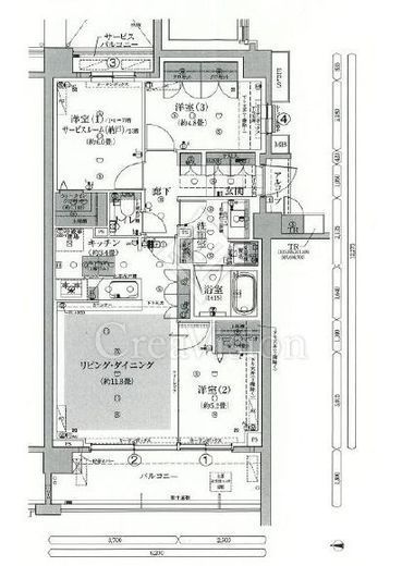 グランドメゾン鷺沼ザ・ヴィラ　2F2号室　間取り