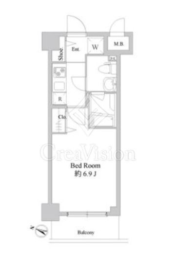 ドゥーエ新川崎　406号室　間取り