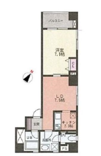 スクエアードコート日本橋人形町　203号室　間取り