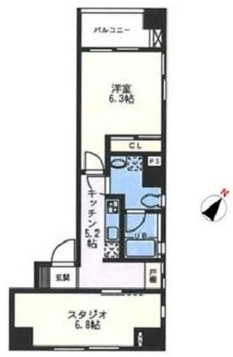 スクエアードコート日本橋人形町　803号室　間取り