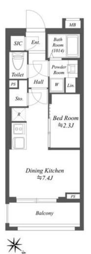 オープンブルーム溝の口　206号室　間取り