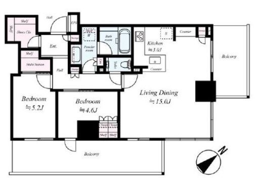 ドレッセタワー武蔵小杉　507号室　間取り