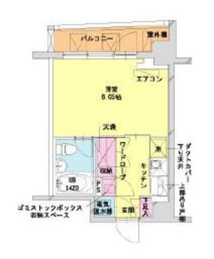 HF八丁堀レジデンス2　1006号室　間取り