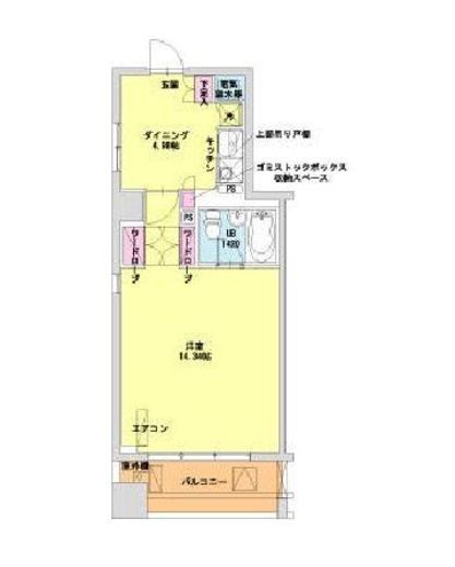 HF八丁堀レジデンス2　1102号室　間取り