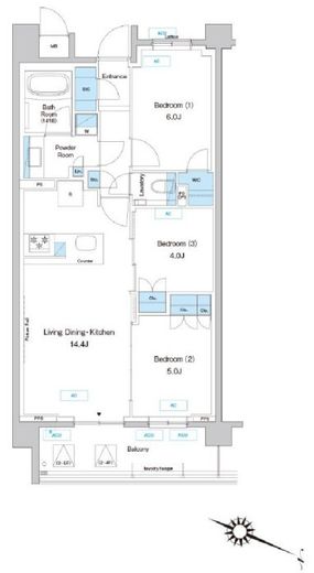 プレディアコート鷺沼　413号室　間取り