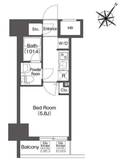 スタイリオフィット溝の口　1302号室　間取り