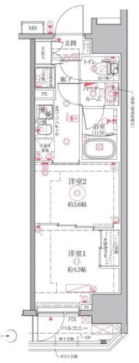 クレイシアIDZ川崎　203号室　間取り