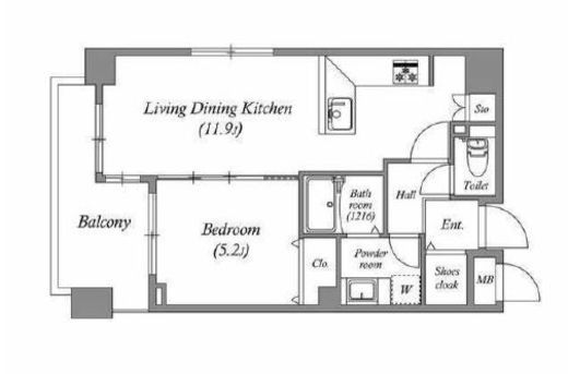 白金台アパートメント　403号室　間取り