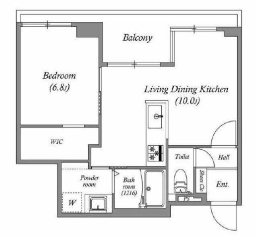 白金台アパートメント　701号室　間取り
