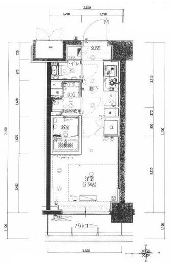 ハーモニーレジデンス武蔵小杉#002　633号室　間取り