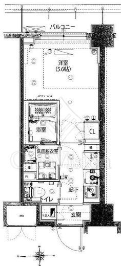 ハーモニーレジデンス武蔵小杉#002　110号室　間取り