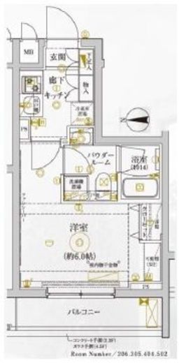 レアライズ新丸子Ⅱ　502号室　間取り