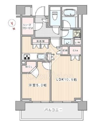 ピアース恵比寿　305号室　間取り