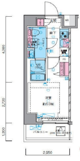 ジェノヴィア川崎Ⅱスカイガーデン　206号室　間取り