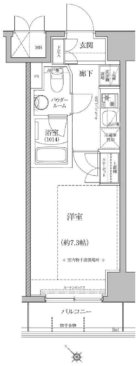 パティーナ川崎南DUO　1306号室　間取り