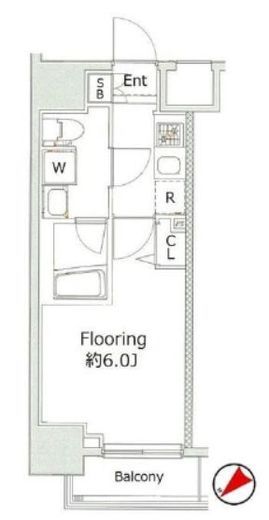 エル・グランジュテ川崎　1201号室　間取り