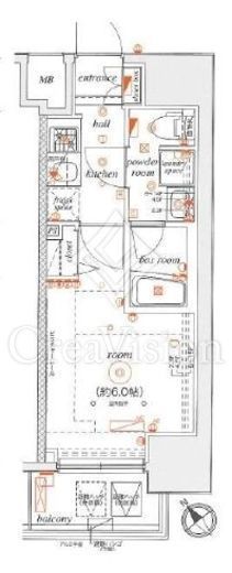 エル・グランジュテ川崎　1106号室　間取り