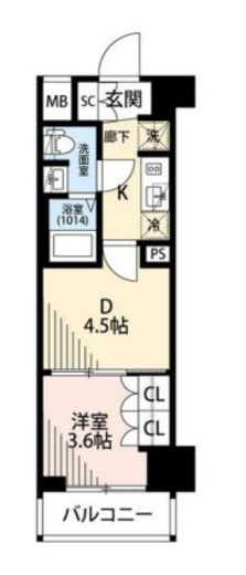 プレール・ドゥーク川崎Ⅳ　403号室　間取り