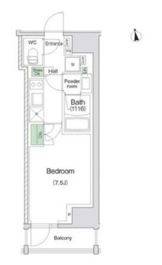 スタイリオ川崎　1502号室　間取り
