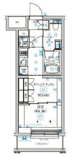 セジョリ武蔵小杉　102号室　間取り