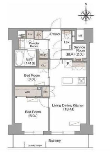 ヴェール・クレール武蔵小杉　304号室　間取り