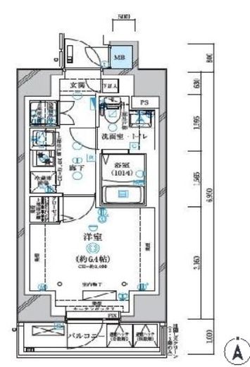 プレール・ドゥーク川崎Ⅴ　303号室　間取り
