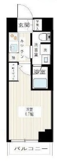 ARCOBALENO MUSASHIKOSUGI (アルコバレーノ武蔵小杉)　205号室　間取り