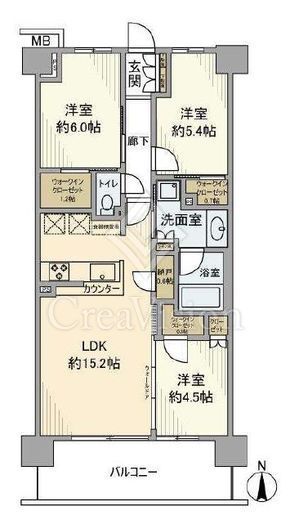 パークホームズ溝の口ミッドイースト　316号室　間取り