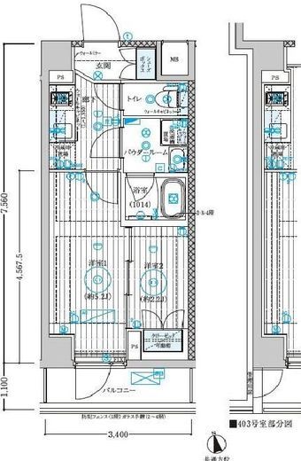 ブライズ宮崎台　107号室　間取り