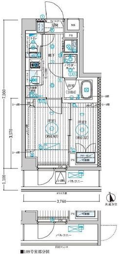 ブライズ宮崎台　109号室　間取り