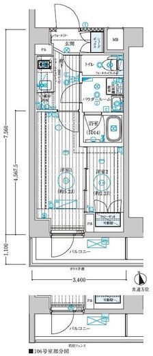 ブライズ宮崎台　206号室　間取り