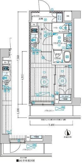 ブライズ宮崎台　208号室　間取り