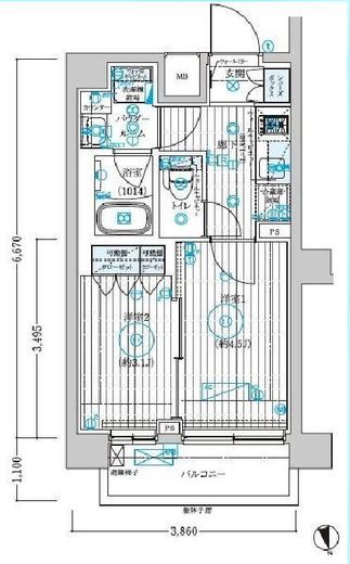 ブライズ宮崎台　211号室　間取り