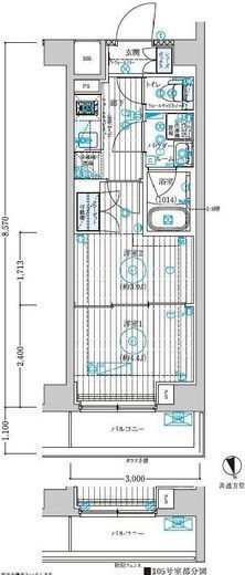 ブライズ宮崎台　305号室　間取り