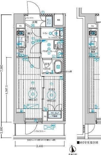ブライズ宮崎台　307号室　間取り
