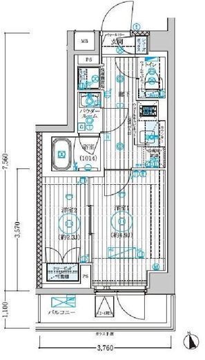ブライズ宮崎台　406号室　間取り