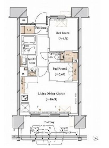 ブランシエスタ新丸子リバーフロント　706号室　間取り