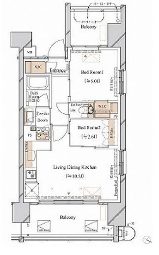 ブランシエスタ新丸子リバーフロント　907号室　間取り