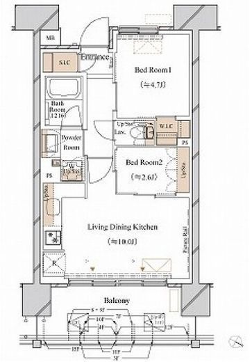 ブランシエスタ新丸子リバーフロント　506号室　間取り