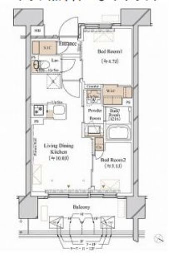 ブランシエスタ新丸子リバーフロント　902号室　間取り