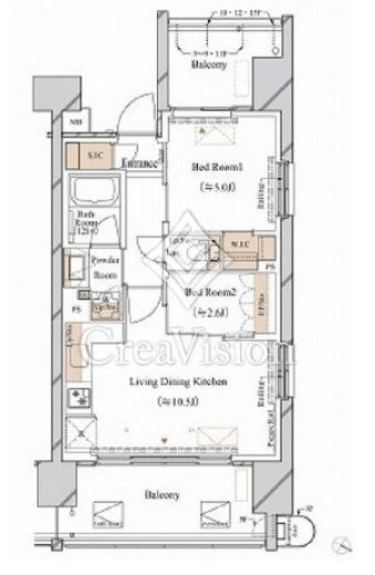 ブランシエスタ新丸子リバーフロント　707号室　間取り