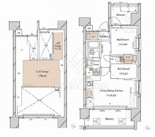 ブランシエスタ新丸子リバーフロント　1407号室　間取り