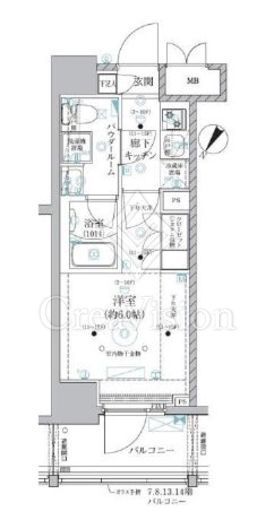 ベルグレード川崎AZ　403号室　間取り